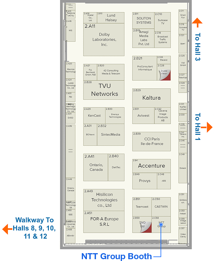 NTT Electronics Booth(NTT Group Booth) No. 2.C58 (Hall 2)