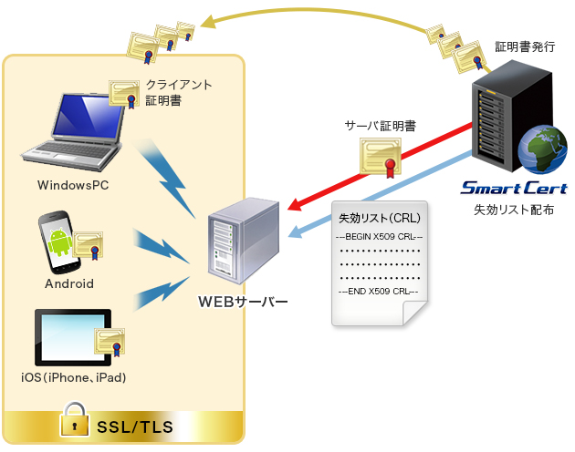 WEBシステムでの認証・暗号化イメージ